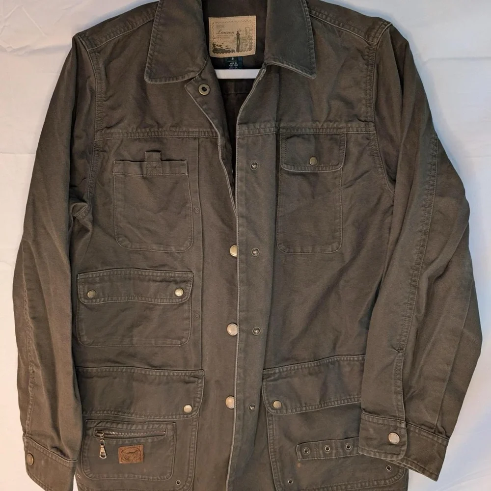 Ralph Lauren Olive Utility Military Jacket 100% cotton size women’s small - Picture 3 of 8